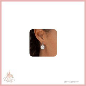 Sterling Silver Leverback Hoop Earrings Hypoallergenic Ball Drop 25mm